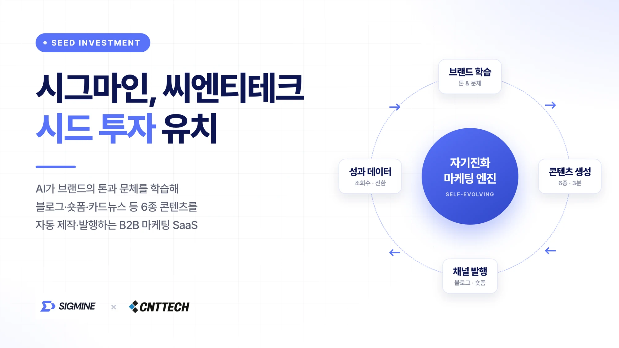 시그마인, 씨엔티테크로부터 시드 투자 유치