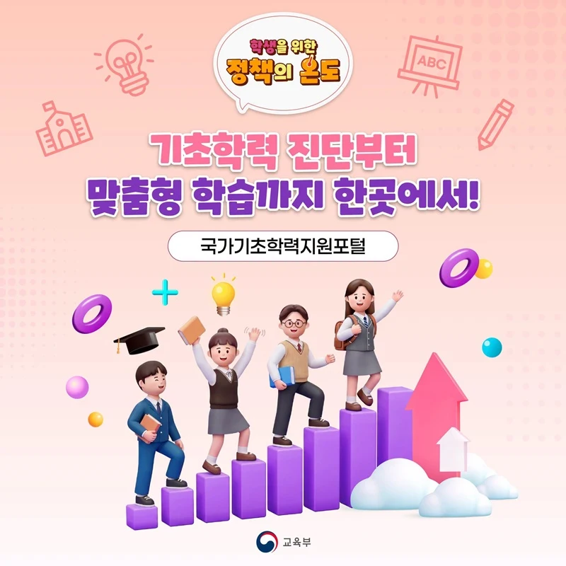 기초학력 진단부터 학습자료까지 한곳에서 국가기초학력지원포털